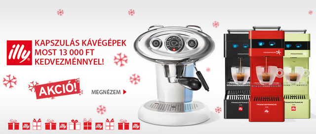 Illy kapszulás kávégépek 13 000 Ft kedvezménnyel!