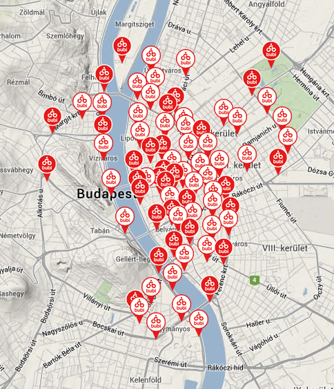 mol bubi térkép Bringainvázió Budapesten   hamarosan indul a BuBi | PORTFOLIO.HU mol bubi térkép