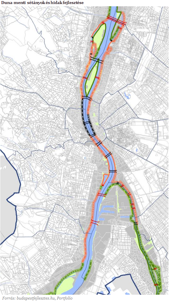 budapest árpád híd térkép 15 új Duna híd építésére készülnek Budapesten | PORTFOLIO.HU budapest árpád híd térkép