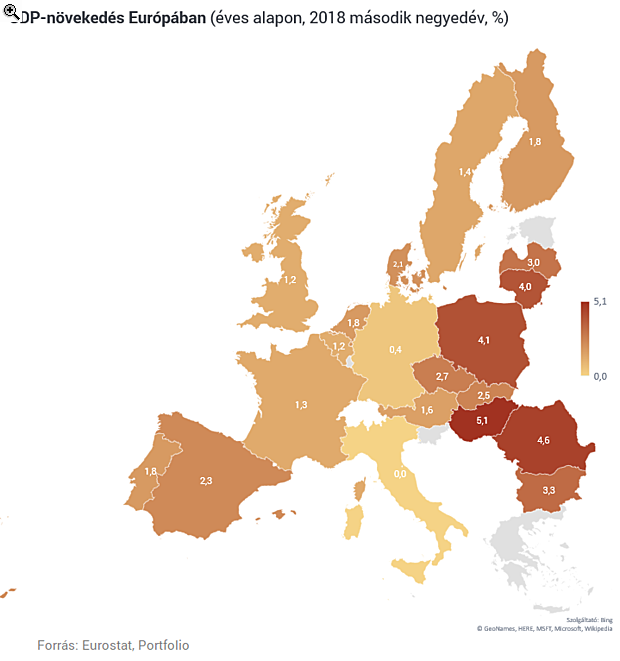 Így vöröslik Európa növekedési hőtérképén Magyarország