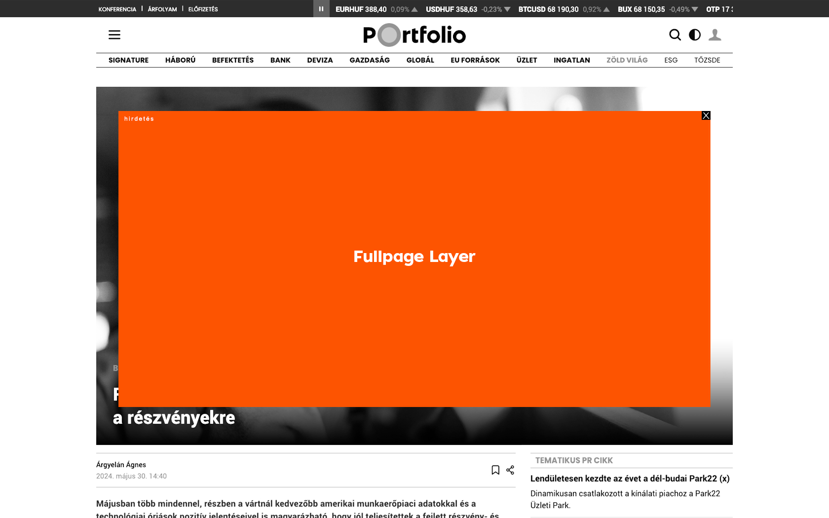 Összes cikkoldal Fullpage layer